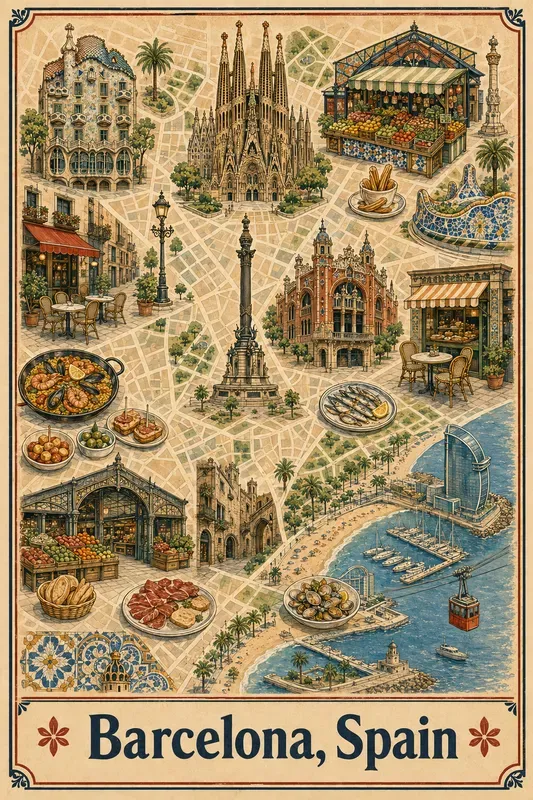Food Capital Travel Map Posters