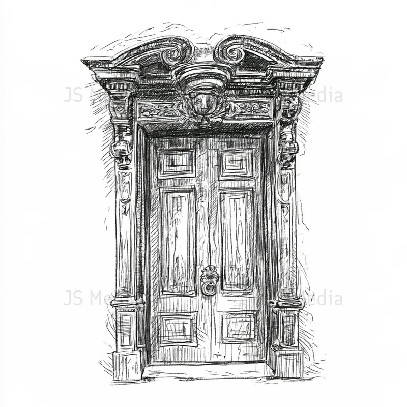 Charcoal Handdrawn Architectural Icons
