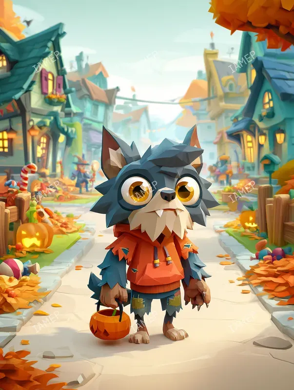 Whimsical 3D Halloween Characters