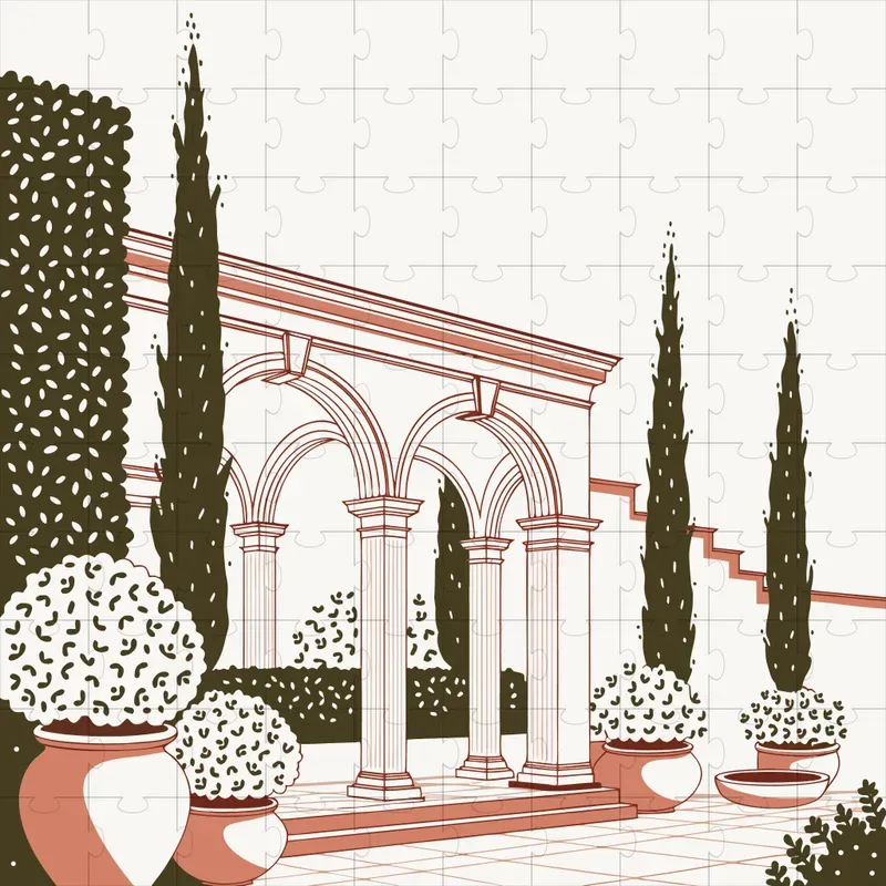 Elegant Architectural Garden Vectors