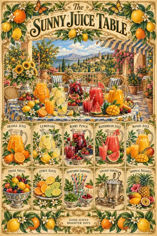 Whimsical Vintage Table Posters