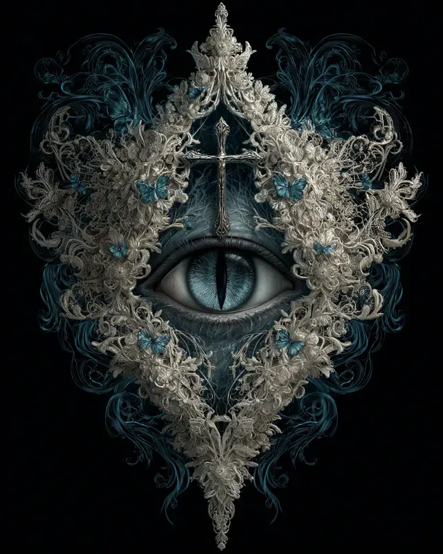 Occult Lace Eye Vector Graphic Art