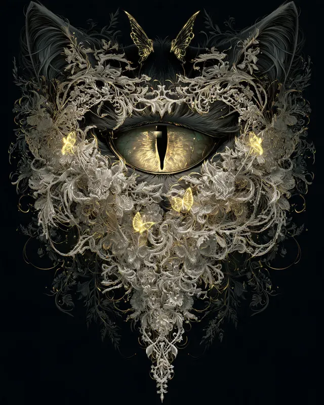Occult Lace Eye Vector Graphic Art