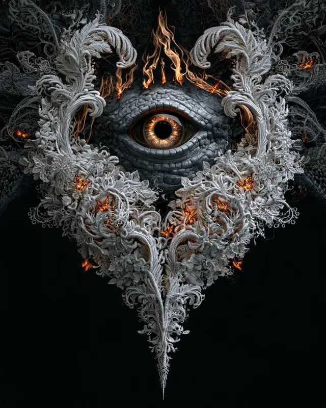 Occult Lace Eye Vector Graphic Art