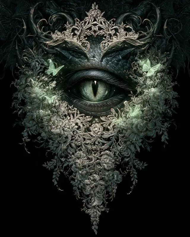 Occult Lace Eye Vector Graphic Art