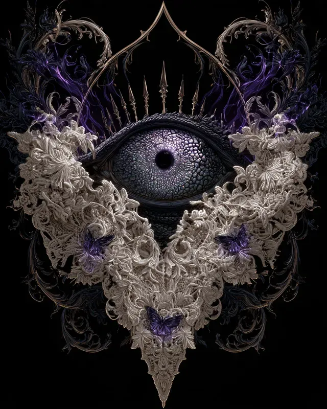 Occult Lace Eye Vector Graphic Art