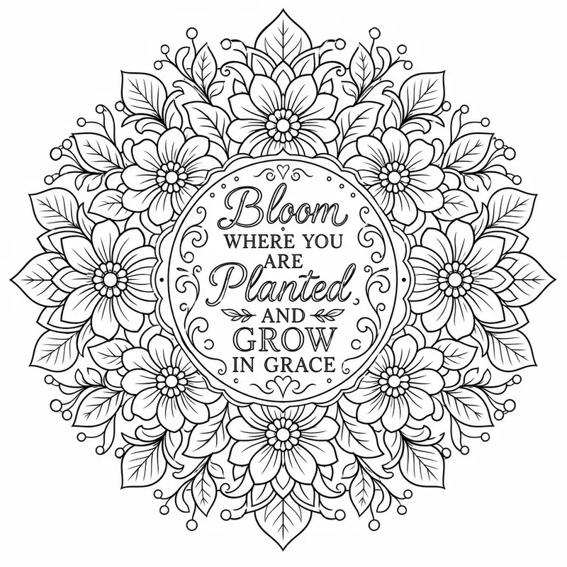 Mandala Quote Coloring Page Generator