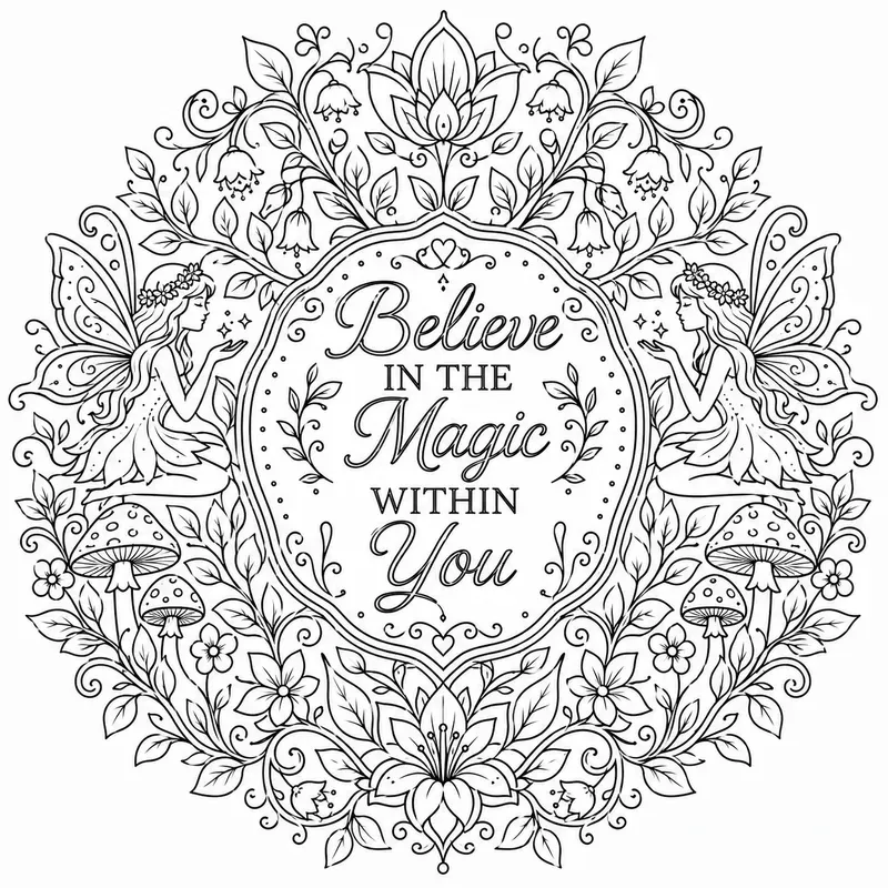 Mandala Quote Coloring Page Generator