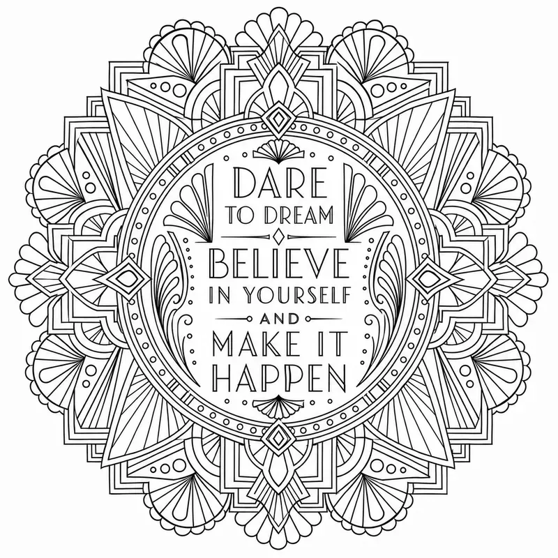 Mandala Quote Coloring Page Generator