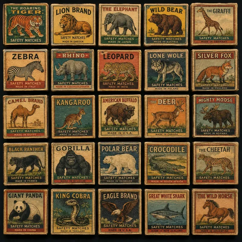 Antique Matchbox Label Collections