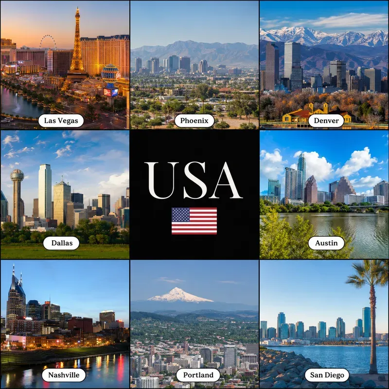 Usa Cities Travel Collages