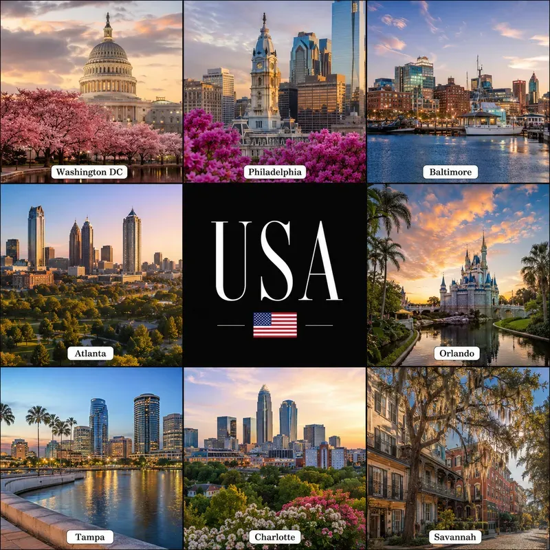 Usa Cities Travel Collages