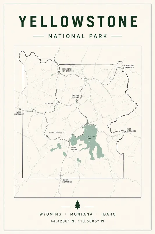 Minimal Line Art National Parks Posters