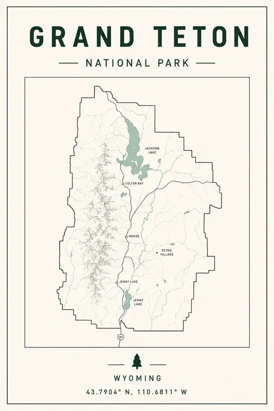 Minimal Line Art National Parks Posters