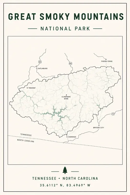 Minimal Line Art National Parks Posters