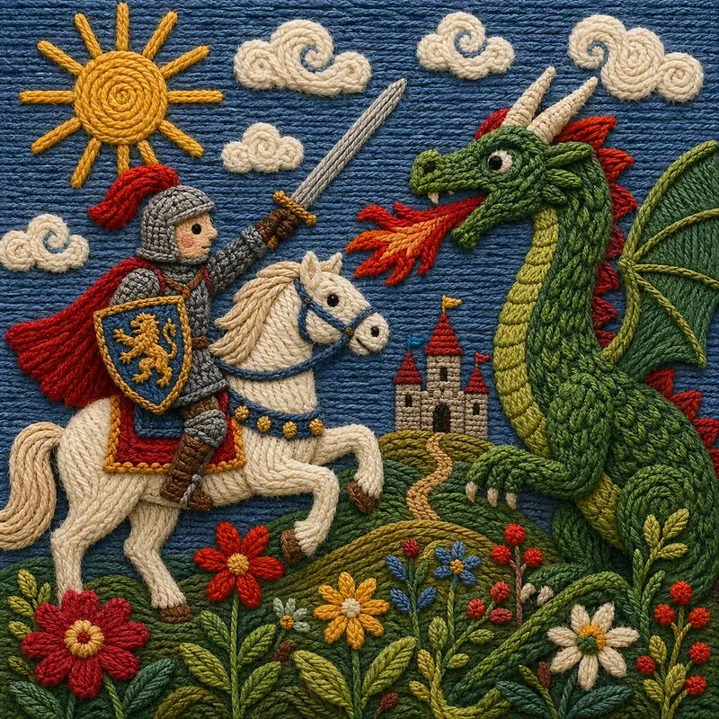 3D Fiber Art Folk Embroideries