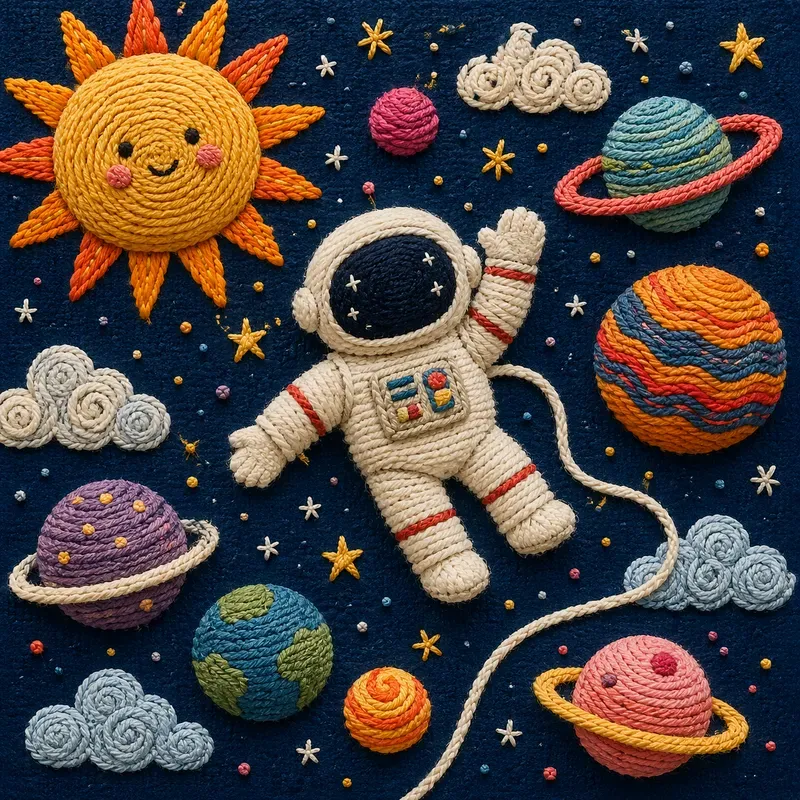3D Fiber Art Folk Embroideries