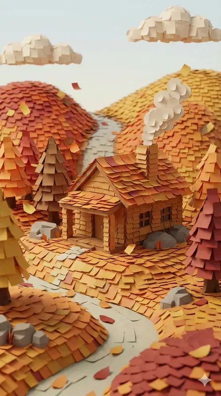 3D Sticky Note Papercraft Wallpapers