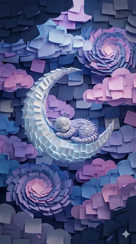 3D Sticky Note Papercraft Wallpapers