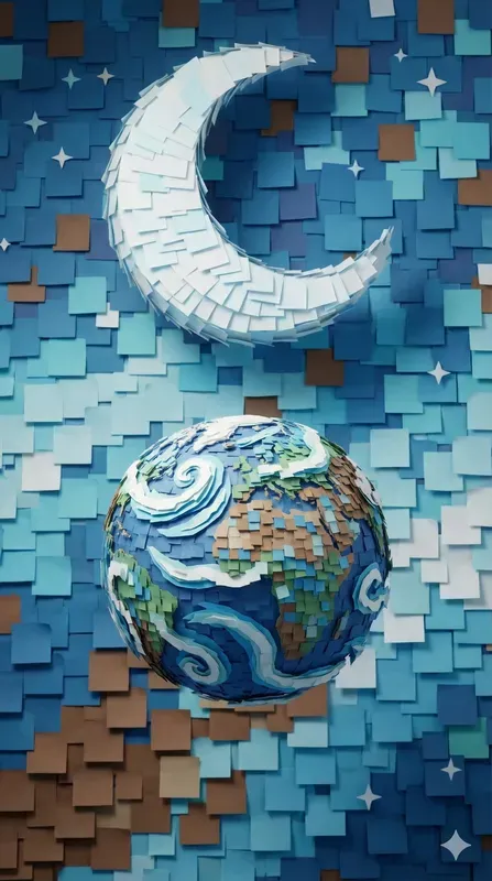 3D Sticky Note Papercraft Wallpapers