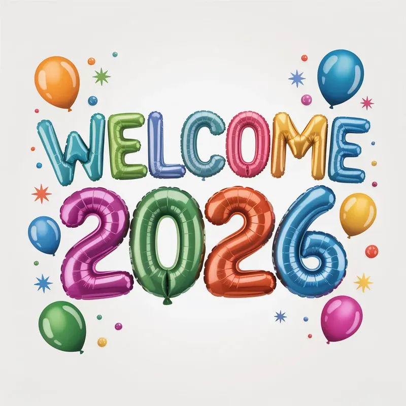 2026 Colorful New Year Texts