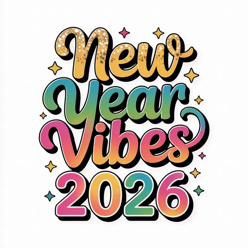 2026 Colorful New Year Texts