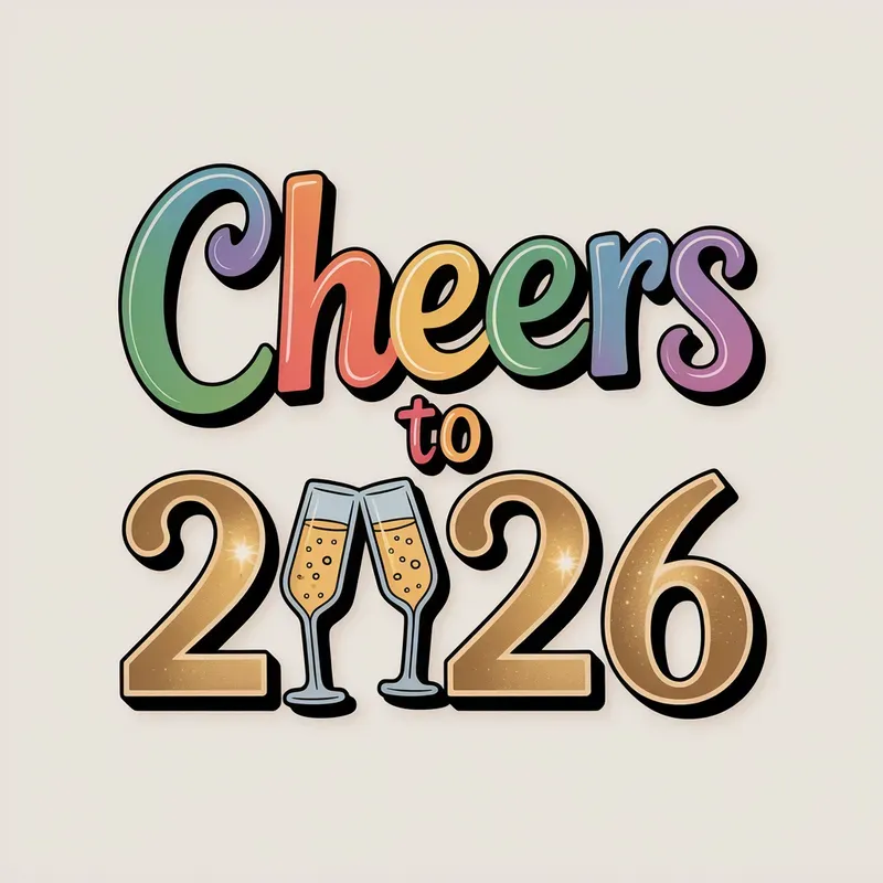 2026 Colorful New Year Texts