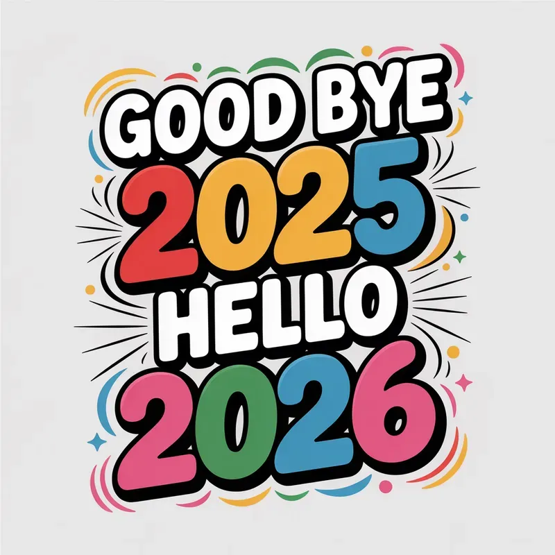 2026 Colorful New Year Texts
