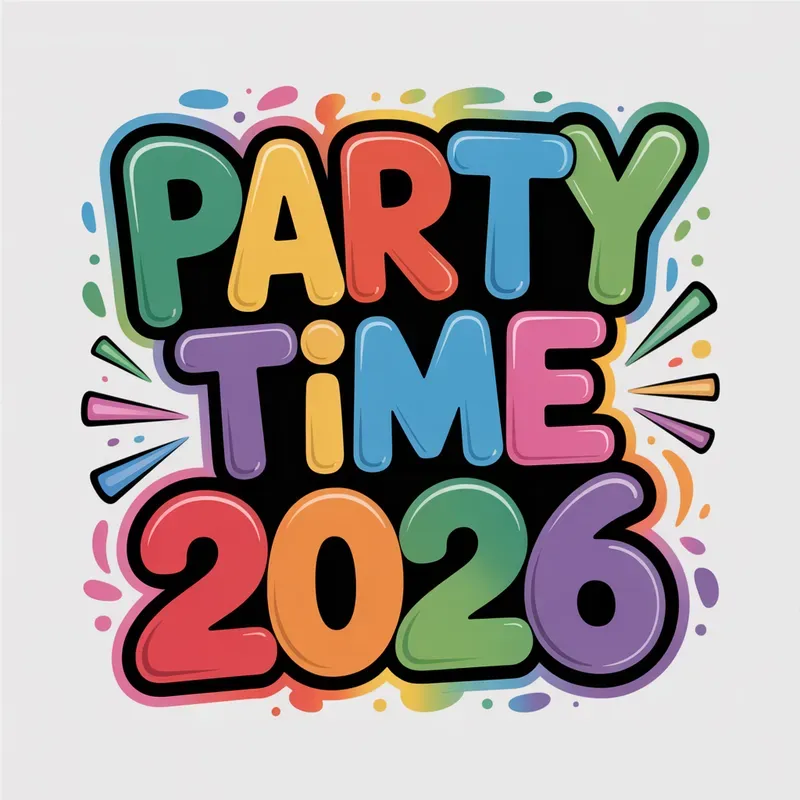 2026 Colorful New Year Texts