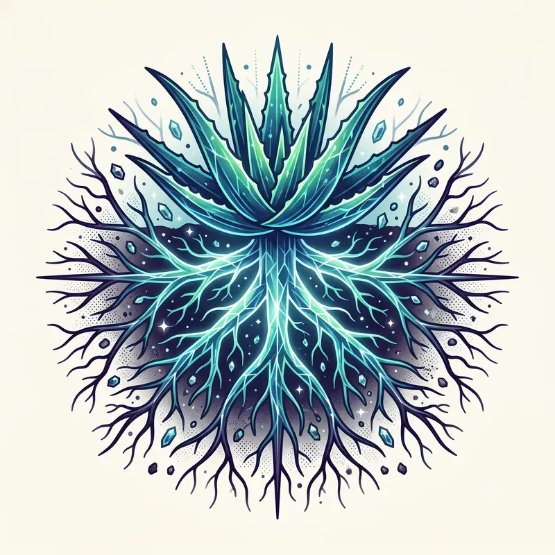 Neon Plant Root System Emblems