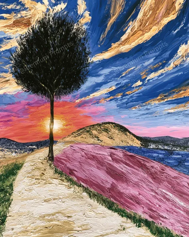 Sculptural Thick Impasto Paint Layer Art