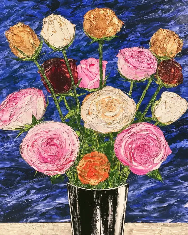 Sculptural Thick Impasto Paint Layer Art