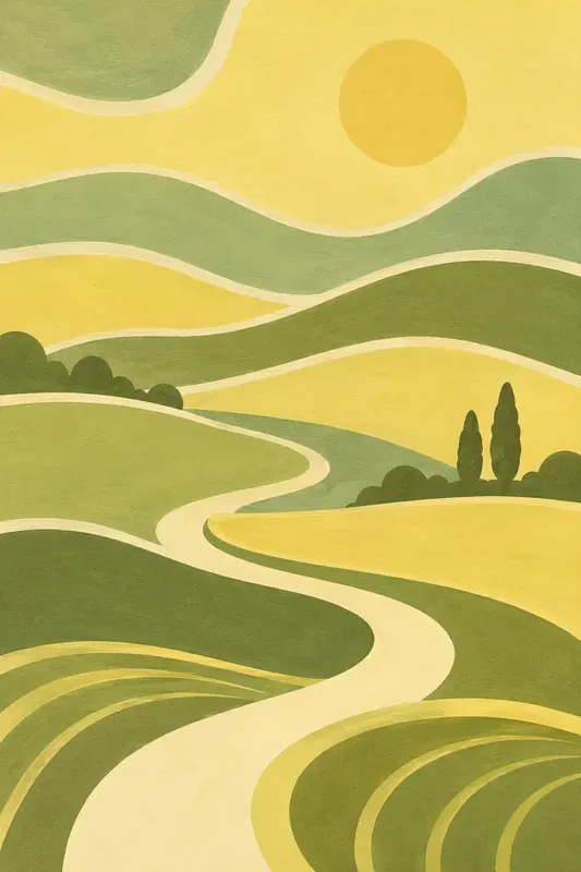 Retro Abstract Wavy Landscapes