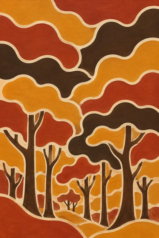 Retro Abstract Wavy Landscapes