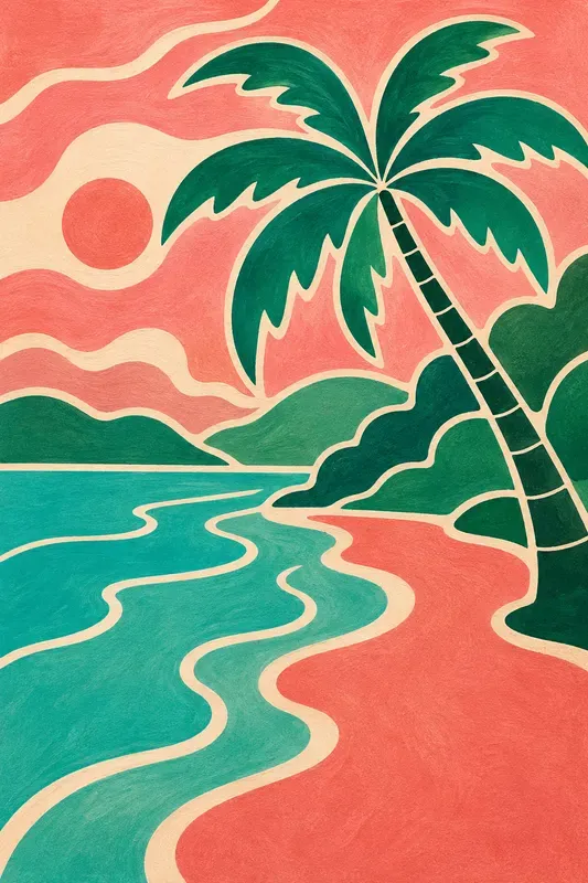 Retro Abstract Wavy Landscapes