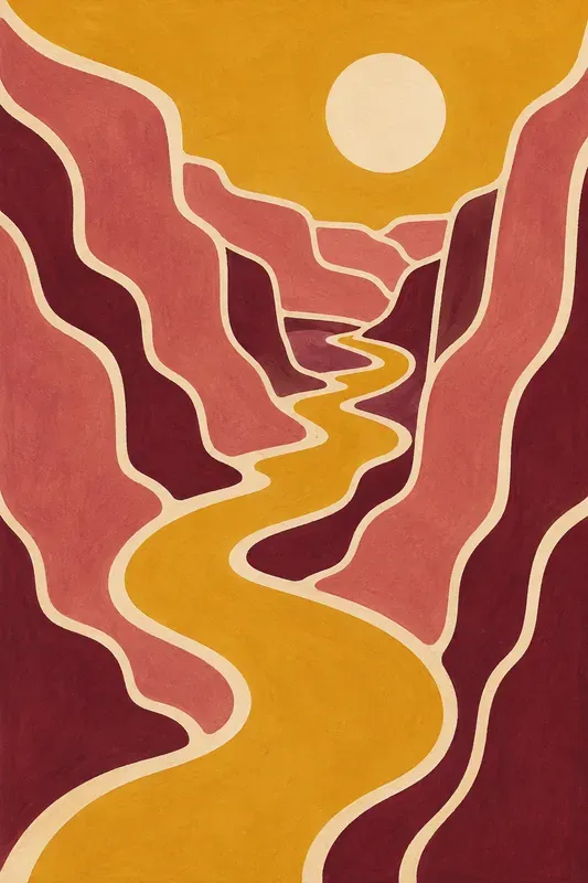 Retro Abstract Wavy Landscapes