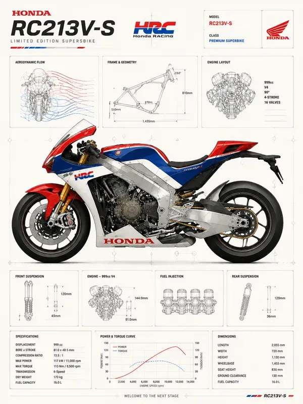 Premium Motorcycle Infographic Posters