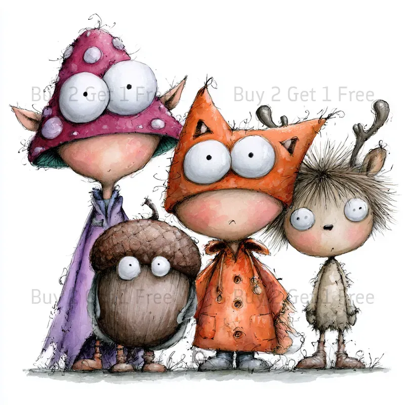 Cute Pastel Halloween Watercolor Clipart