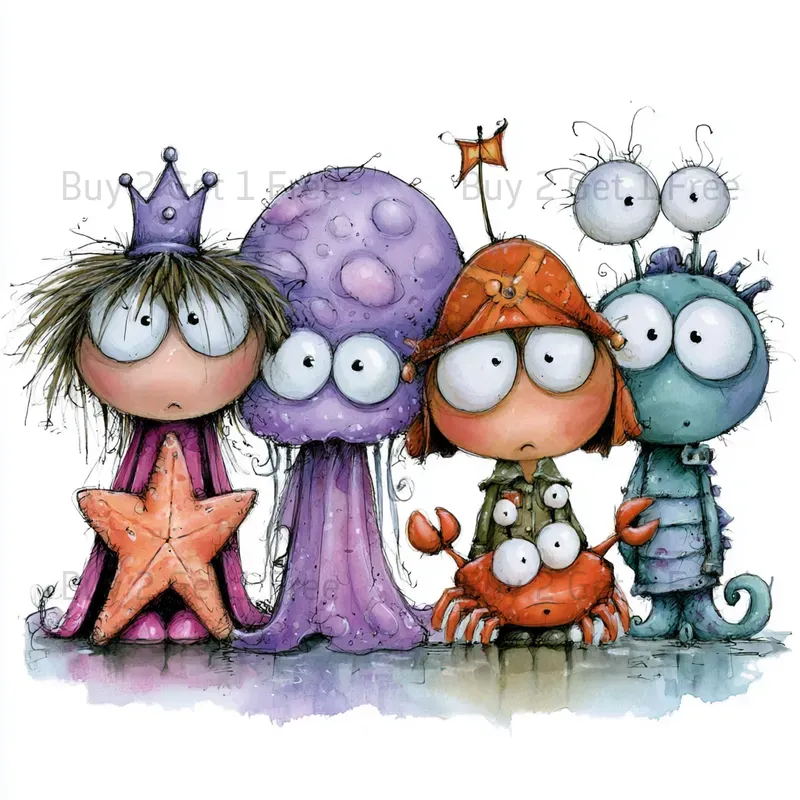 Cute Pastel Halloween Watercolor Clipart