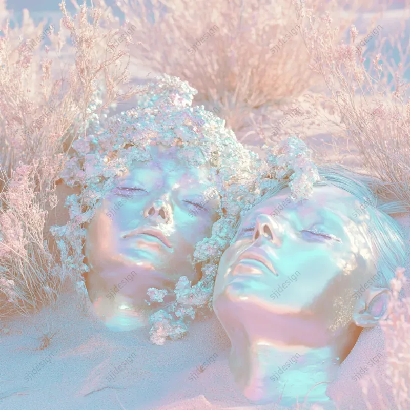 Iridescent Desert Dreamcore Style