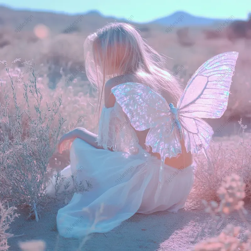 Iridescent Desert Dreamcore Style