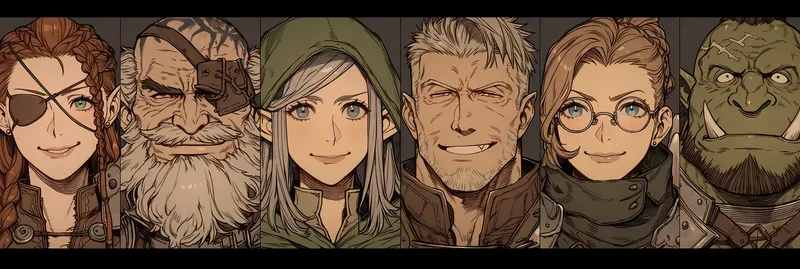 RPG Npc Portrait Rows 6 Sameworld Faces
