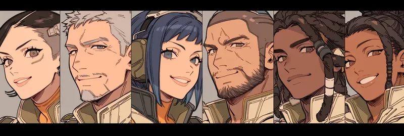 RPG Npc Portrait Rows 6 Sameworld Faces