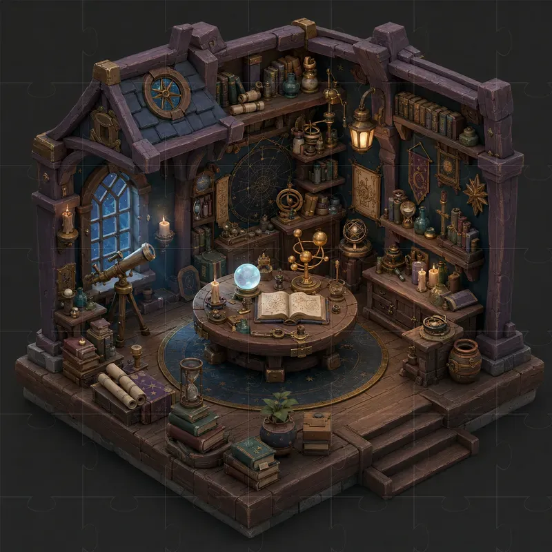 Fantasy Isometric 3D Room Dioramas