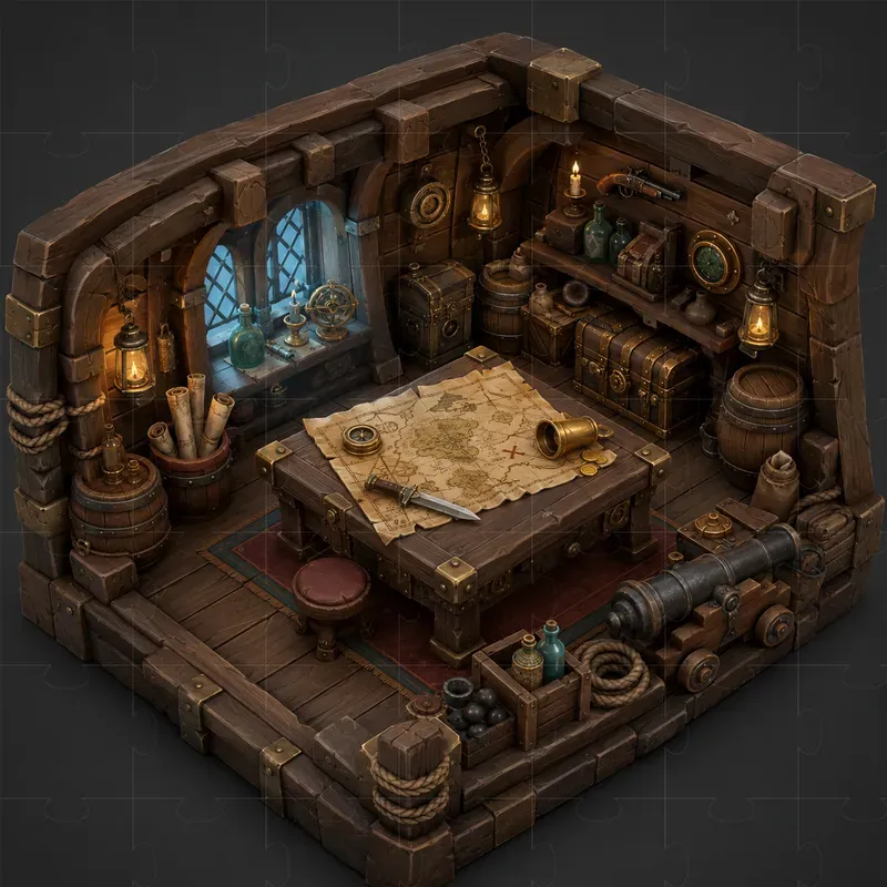 Fantasy Isometric 3D Room Dioramas