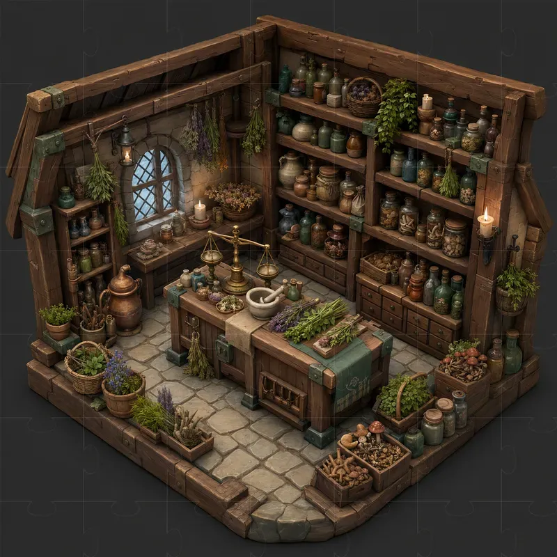 Fantasy Isometric 3D Room Dioramas