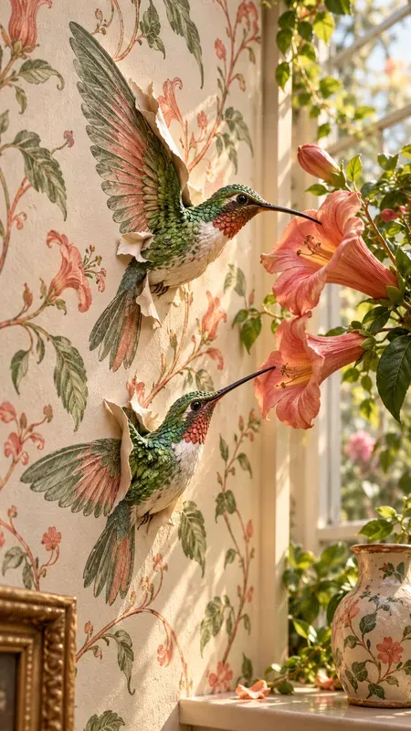 Animals Emerging From Wallpaper