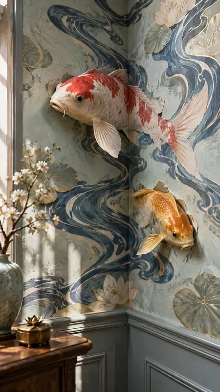 Animals Emerging From Wallpaper