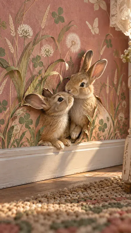 Animals Emerging From Wallpaper