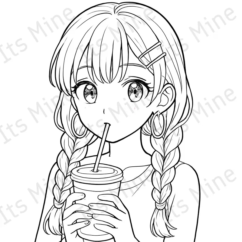 Cute Anime Girl Coloring Pages